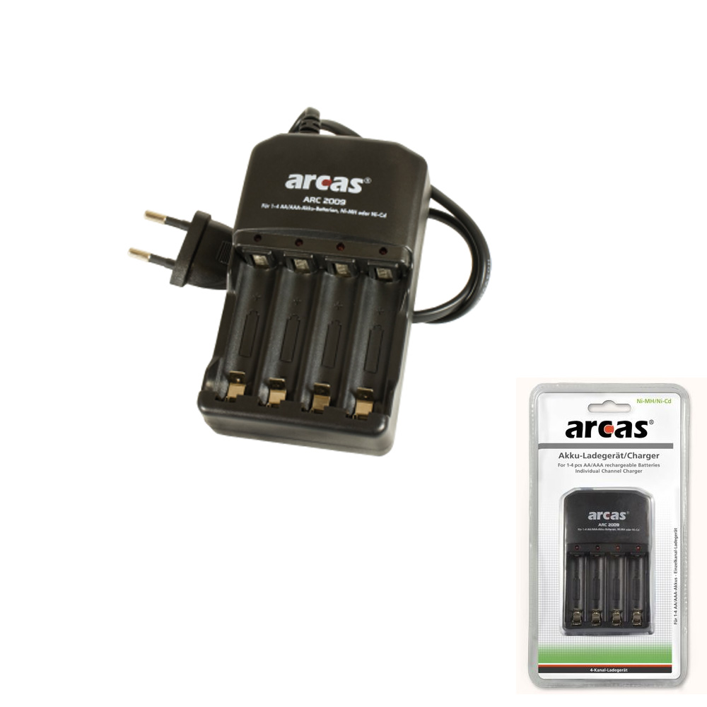Batterie Ladegerät ARCAS "ARC-2009" - bis zu 4 Zellen AA oder AAA - Einzelkanalladung Batterie Ladegerät ARCAS "ARC-2009" - bis zu 4 Zellen AA oder AAA - Einzelkanalladung von Arcas