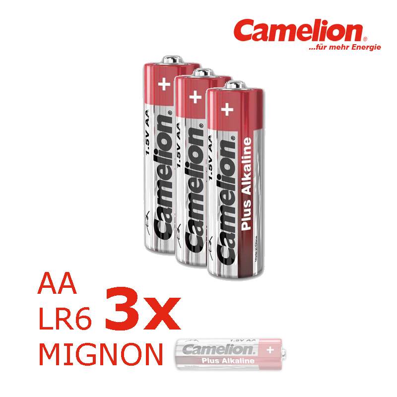 3 x Batterie Mignon AA LR6 1,5V PLUS Alkaline - Leistung auf Dauer - CAMELION von Camelion