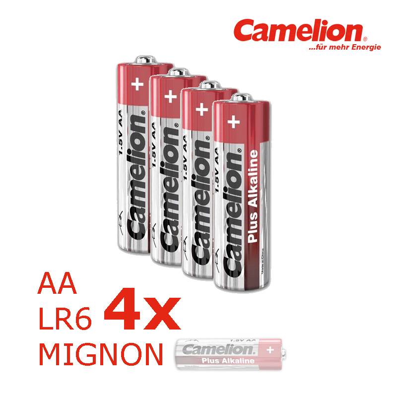 4 x Batterie Mignon AA LR6 1,5V PLUS Alkaline - Leistung auf Dauer - CAMELION von Camelion