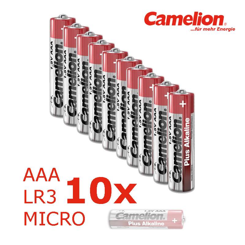 10 x Batterie Micro AAA LR3 1,5V PLUS Alkaline - Leistung auf Dauer - CAMELION von Camelion