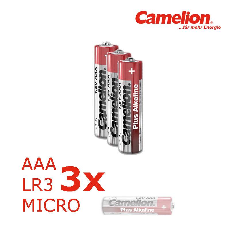 3 x Batterie Micro AAA LR3 1,5V PLUS Alkaline - Leistung auf Dauer - CAMELION von Camelion