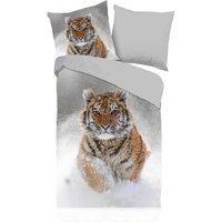 Baumwoll Bettwäsche Snow Tiger Flanell von Good Morning