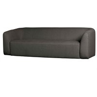 3-Sitzer Sofa Sloping aus Stoff, Schwarz/Grau