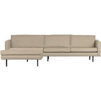 Chaiselongue Rodeo aus Boucle-Stoff Links, Beige