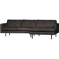 Ecksofa Rodeo Chaiselongue Lederoptik, rechts Schwarz
