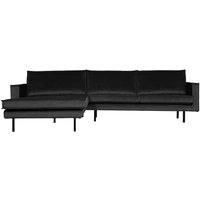 Ecksofa Rodeo Chaiselongue Samt, links Anthrazit