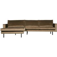 Ecksofa Rodeo Chaiselongue Samt, links Taupe