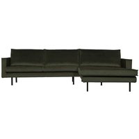 Ecksofa Rodeo Chaiselongue Samt, rechts Dunkelgrün