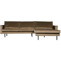 Ecksofa Rodeo Chaiselongue Samt, rechts Taupe