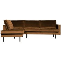 Ecksofa Rodeo Samt, links Honig Gelb