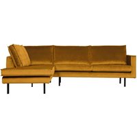 Ecksofa Rodeo Samt, links Ocker