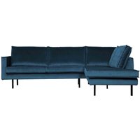 Ecksofa Rodeo Samt, rechts Blau
