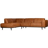 Ecksofa Statement Lederoptik, links Cognac