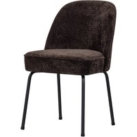 Esszimmerstuhl Vogue aus Chenille-Stoff, Schwarz/Dunkelbraun