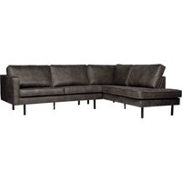 Rodeo Ecksofa Lederoptik, rechts Schwarz