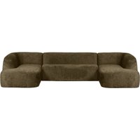 BePureHome  -  Sofa Sloping U-Form aus Struktursamt, Bonsai