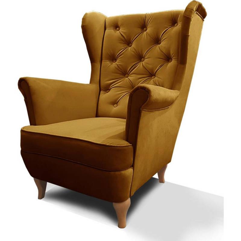 Beautysofa CHESTERFIELD-SESSEL Gelb