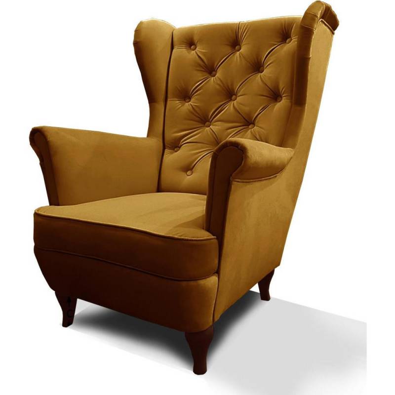 Beautysofa CHESTERFIELD-SESSEL Gelb