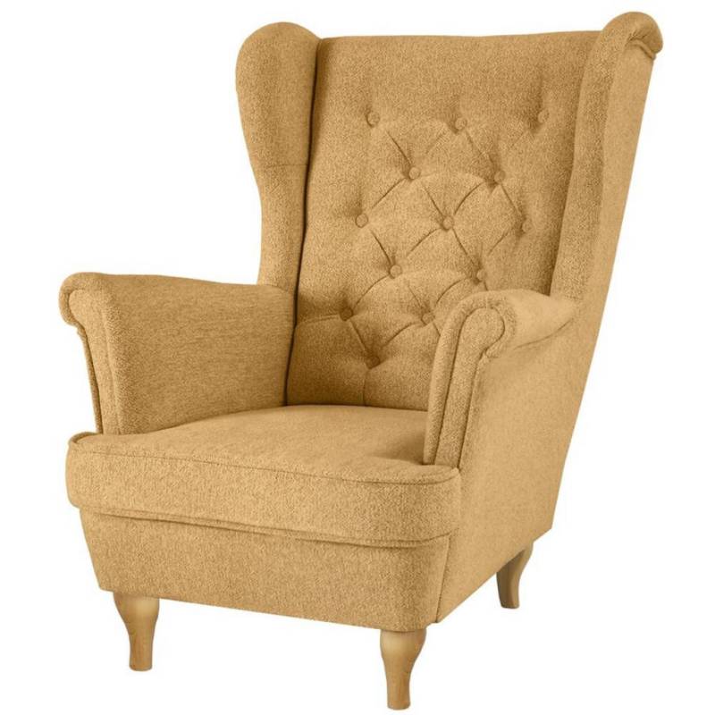 Beautysofa CHESTERFIELD-SESSEL Gelb