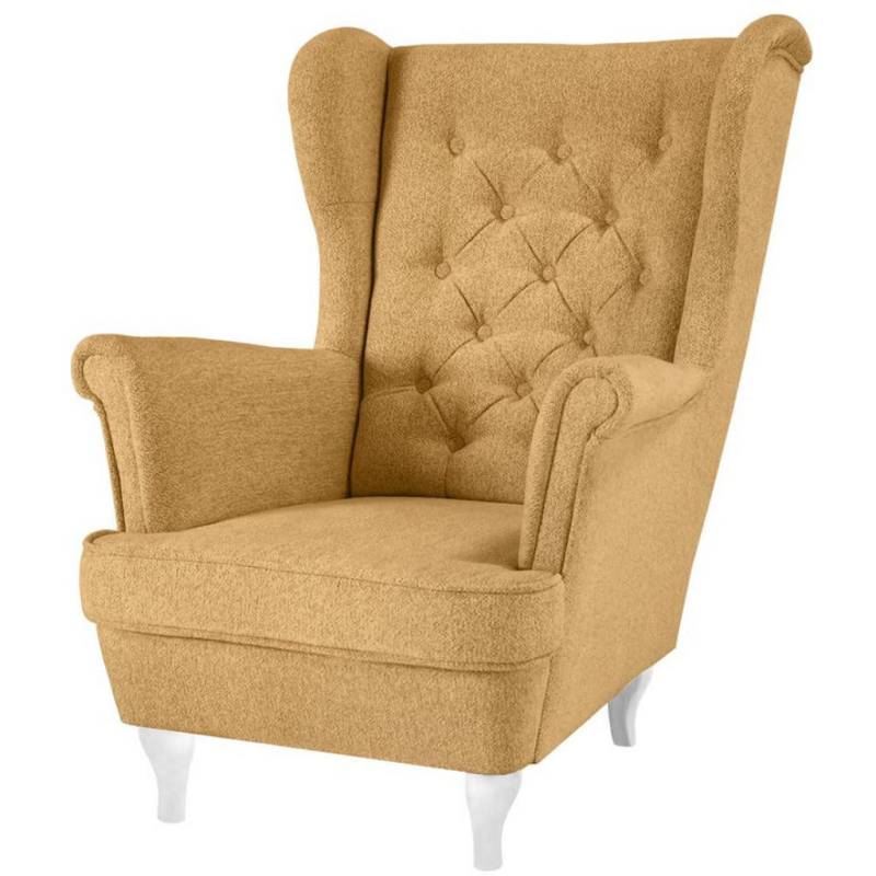 Beautysofa CHESTERFIELD-SESSEL Gelb