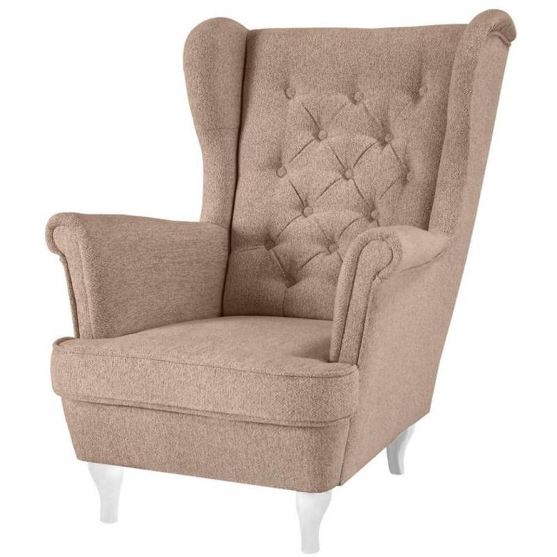 Beautysofa CHESTERFIELD-SESSEL Hellbraun