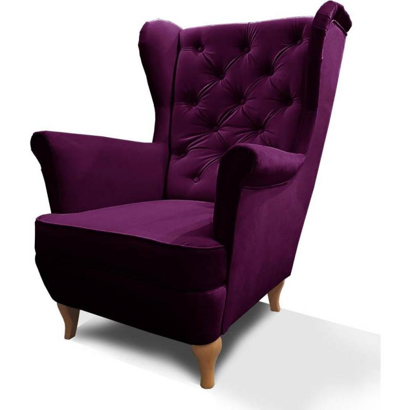 Beautysofa CHESTERFIELD-SESSEL Violett