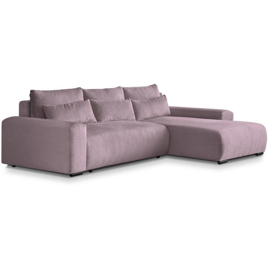 Beautysofa Eckschlafsofa, Rosa, Textil, L-Form, 271x185 cm, Wohnzimmer, Sofas & Couches, Wohnlandschaften, Ecksofas von Beautysofa