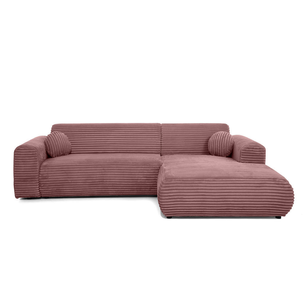 Beautysofa Ecksofa, Rosa, Textil, L-Form, 269x170 cm, Wohnzimmer, Sofas & Couches, Wohnlandschaften, Ecksofas von Beautysofa