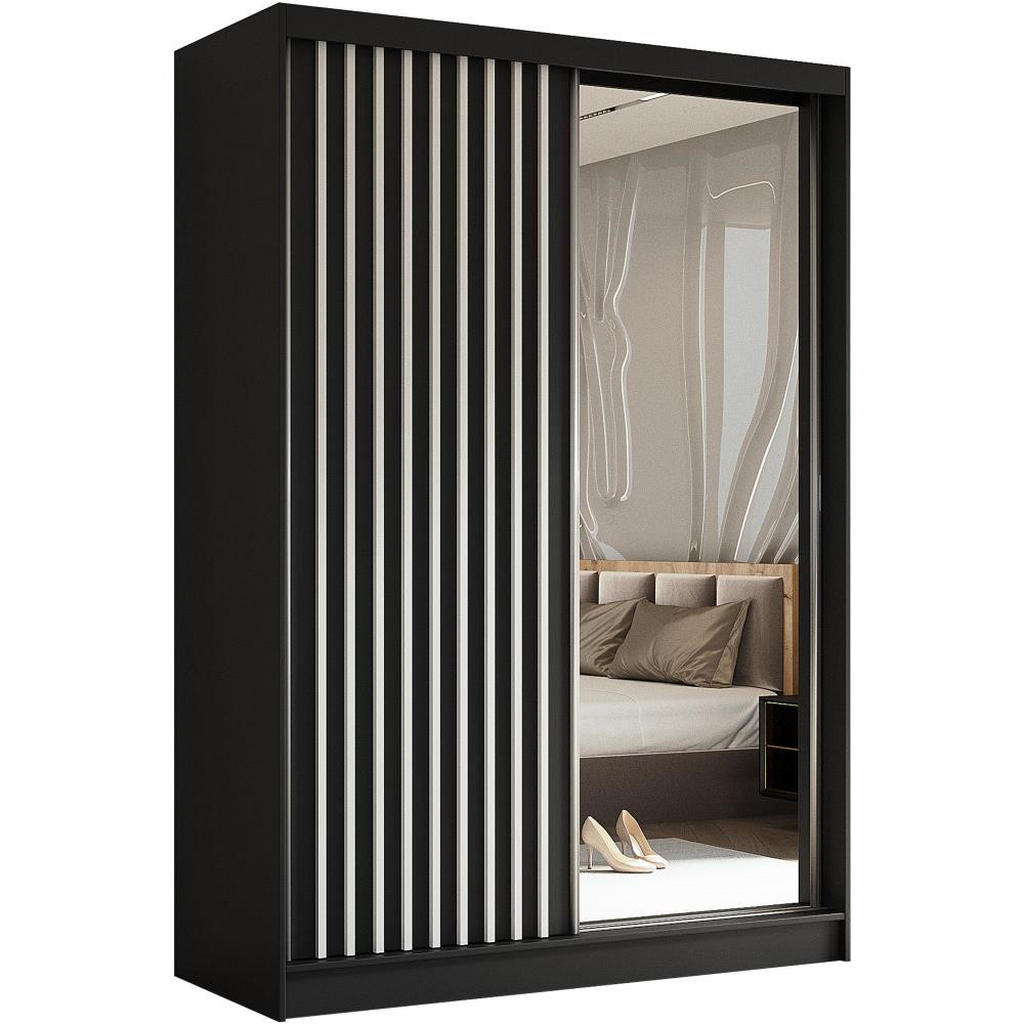 Beautysofa SCHWEBETÜRENSCHRANK Schwarz, Weiß