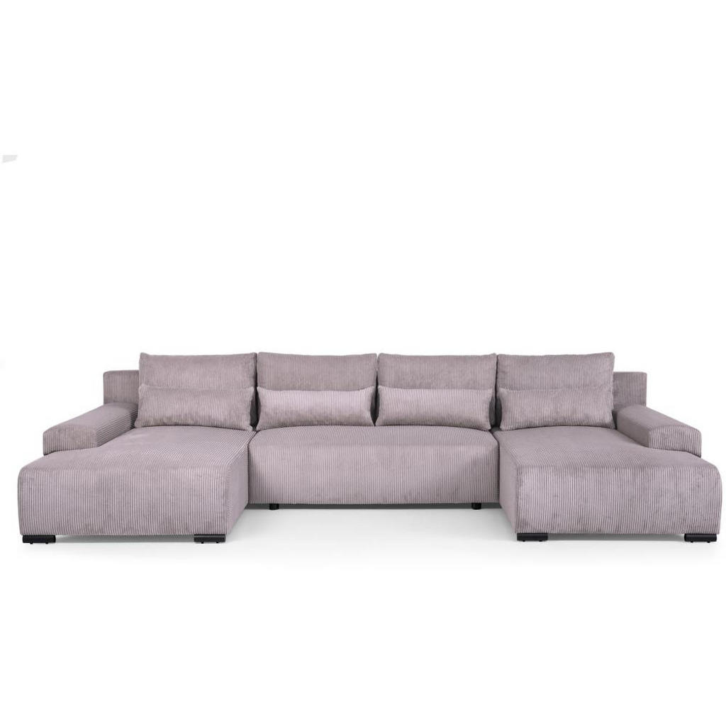 Beautysofa Wohnlandschaft, Rosa, Textil, U-Form, 350x85x186 cm, Wohnzimmer, Sofas & Couches, Wohnlandschaften, Wohnlandschaften in U-Form von Beautysofa