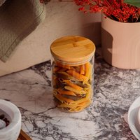 Behälter erle Glas mit Bambusdeckel 0,6 l 992517 von HOMLA