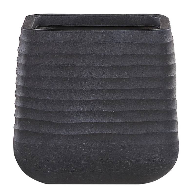 Beliani BLUMENTOPF Schwarz