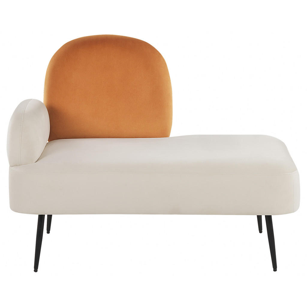 Beliani CHAISELONGUE Orange, Weiß Beliani CHAISELONGUE Orange, Weiß