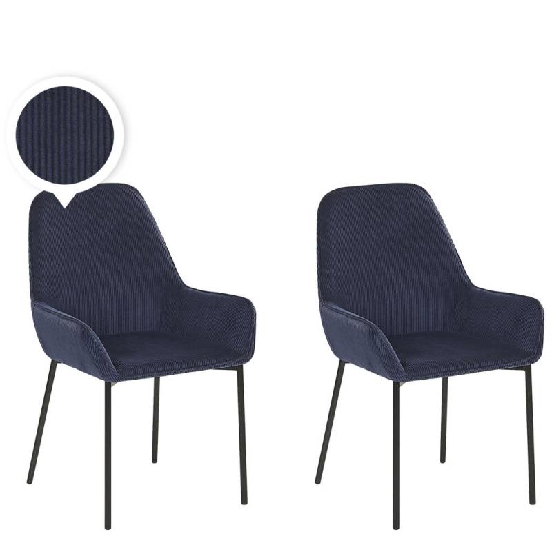 Beliani ESSZIMMERSTUHL Blau