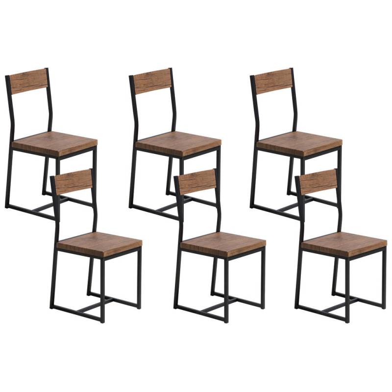 Beliani ESSZIMMERSTUHL-SET Dunkelbraun