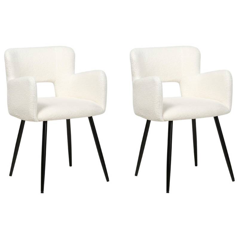 Beliani ESSZIMMERSTUHL Weiß