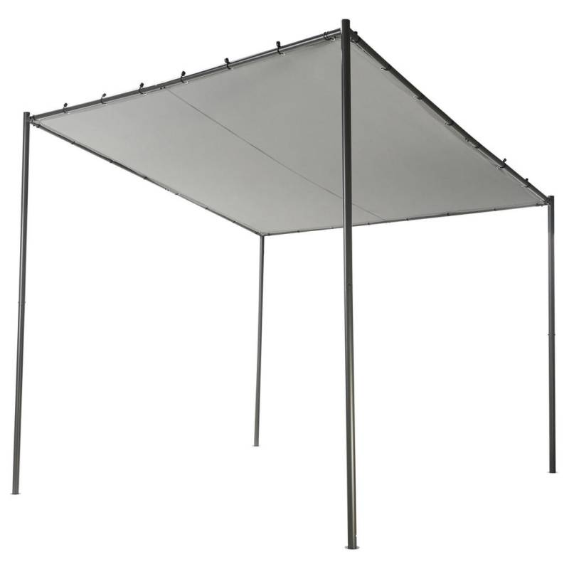 Beliani GARTEN-PERGOLA Hellgrau