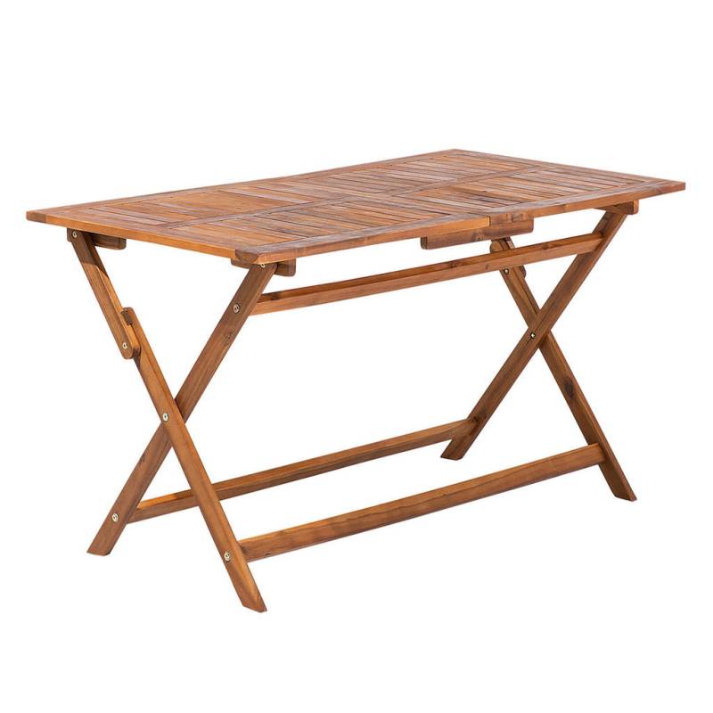 Beliani GARTENTISCH Dunkelbraun