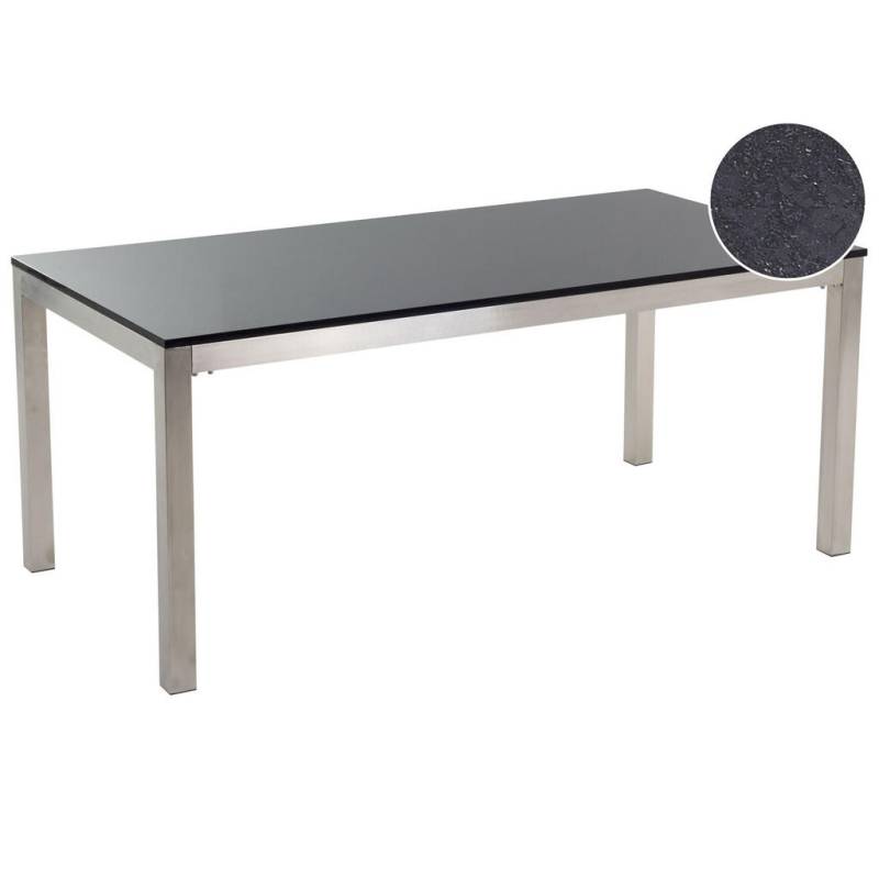Beliani GARTENTISCH Schwarz, Silber