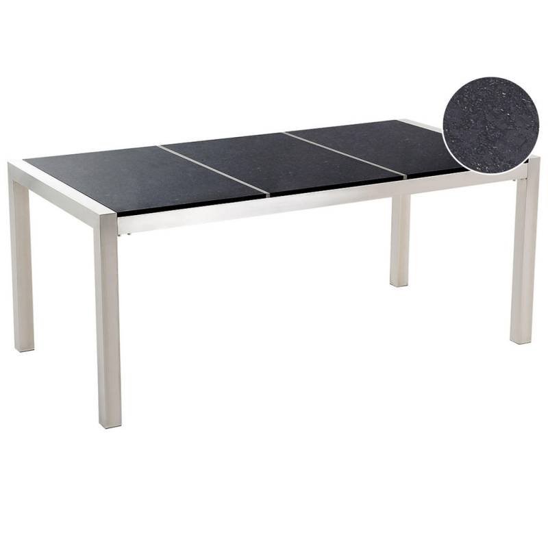 Beliani GARTENTISCH Schwarz, Silber