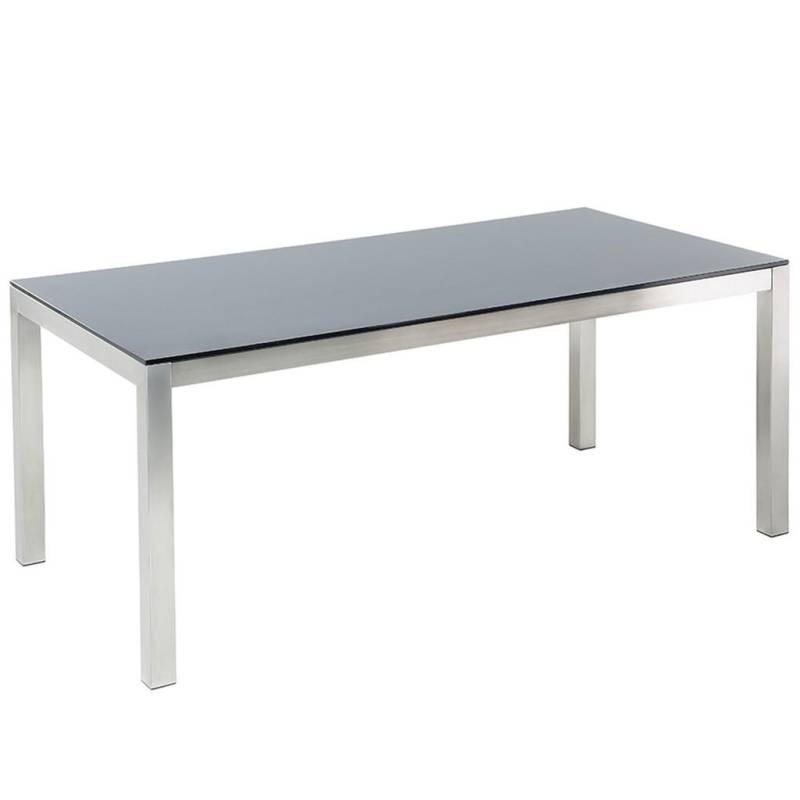 Beliani GARTENTISCH Schwarz, Silber