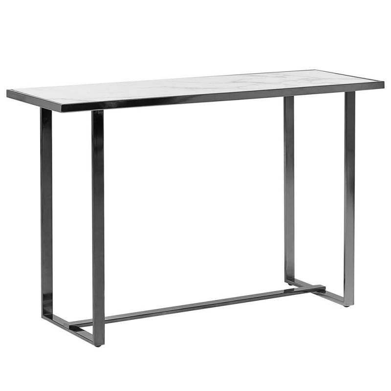 Beliani KONSOLENTISCH Silber, Weiß