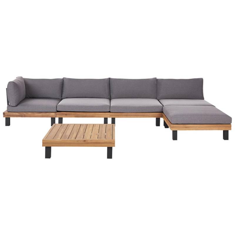 Beliani LOUNGE-SET Grau, Hellbraun