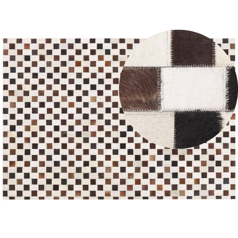 Beliani PATCHWORK-TEPPICH Braun