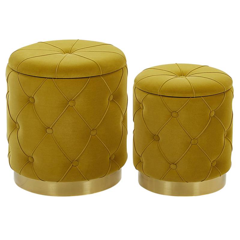 Beliani POUF Gelb