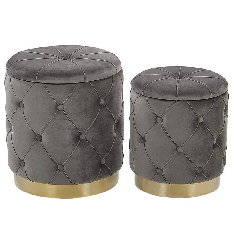 Beliani POUF Grau