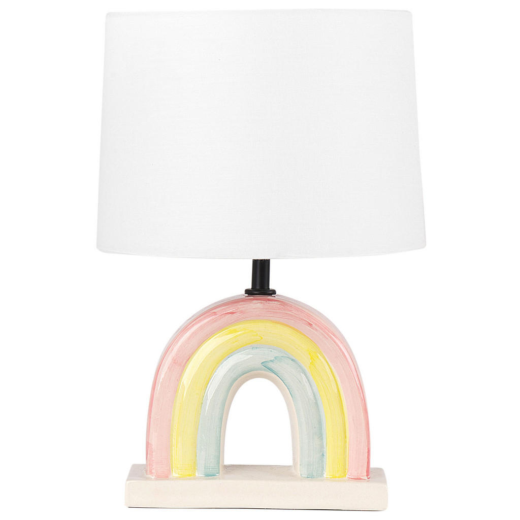 Beliani TISCHLEUCHTE Weiß, Mehrfarbig