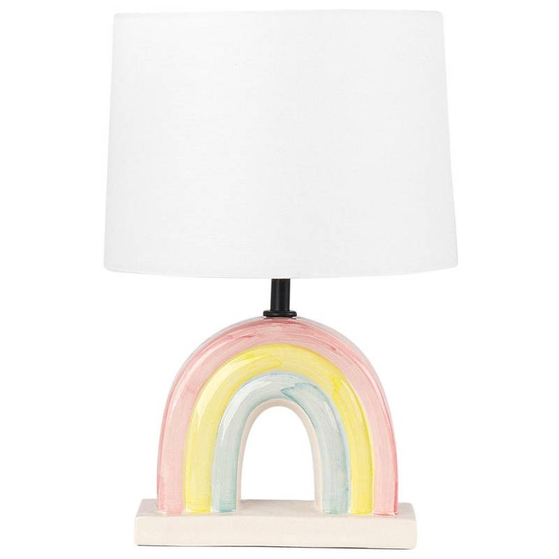 Beliani TISCHLEUCHTE Weiß, Mehrfarbig