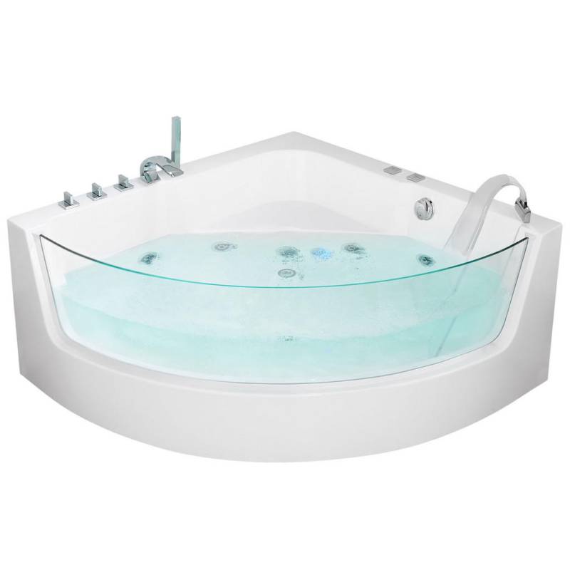 Beliani WHIRLPOOL-BADEWANNE Weiß