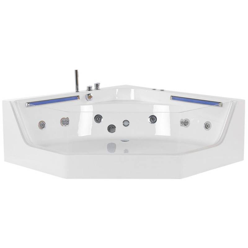 Beliani WHIRLPOOL-BADEWANNE Weiß